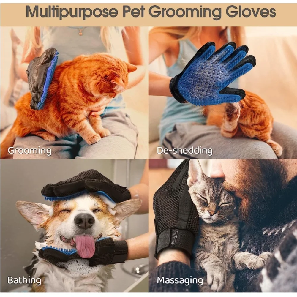 1 pet bathing brushing glove | grooming glove | pet grooming accessories